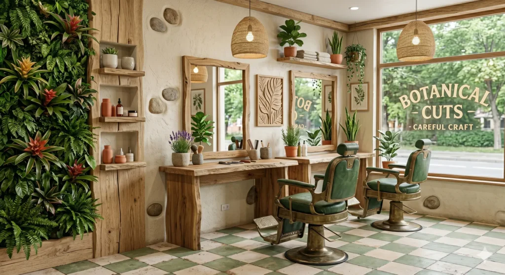 Diseño natural de barberia