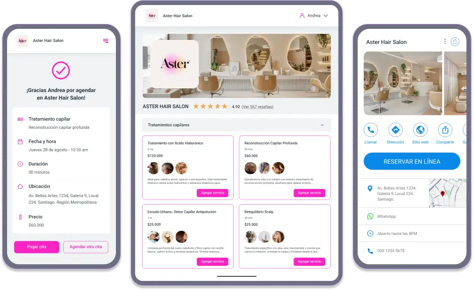  reservas online en negocios de belleza