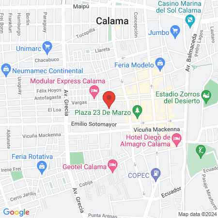 Centro de salud calama map
