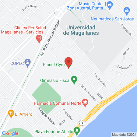 Gimnasio Planet map