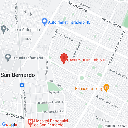 Cesfam Juan Pablo II map