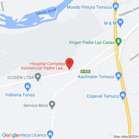 Hospital Complejo Asistencial Padre Las Casas map