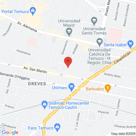 Hospital clínico veterinario docente Universidad Mayor map