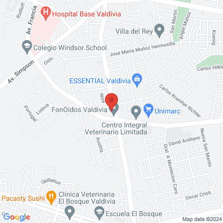 Clínica Del Valle Valdivia map
