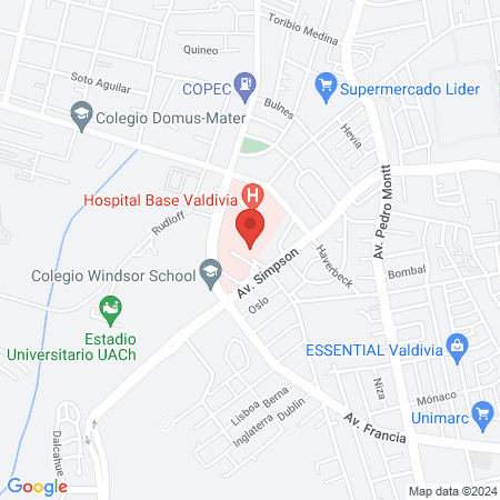 Banco de Sangre Hospital Base Valdivia map