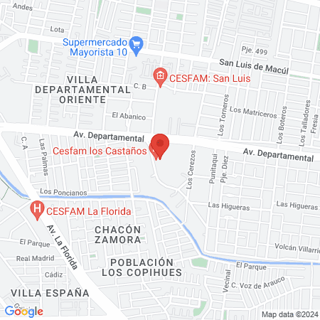 Cesfam los Castaños map