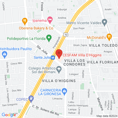 CESFAM Villa O'Higgins map