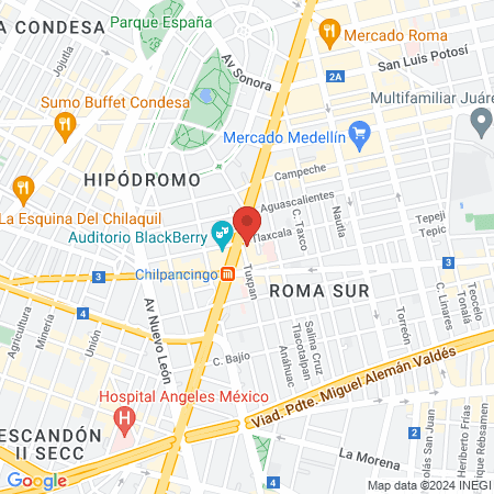 Fisioterapeuta Norma Angélica Báez Escalera map
