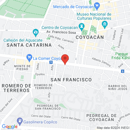 Barber Coyoacán map