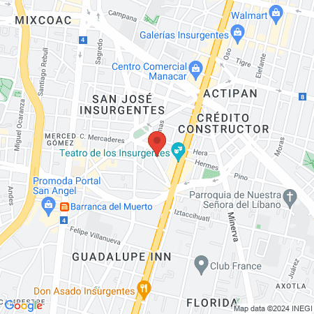 Clínica Veterinaria Insurgentes map