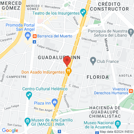 Fisioterapia inn Insurgentes map