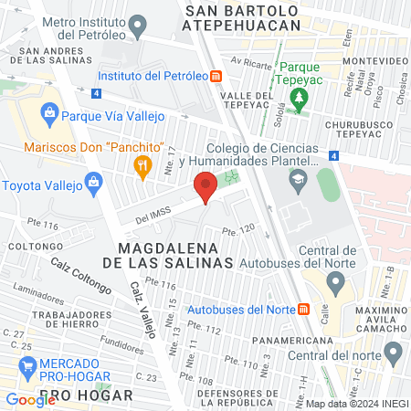 IMSS DELEGACION NORTE map