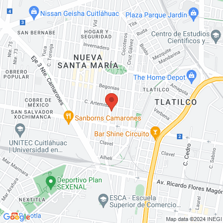 UNIDAD MÉDICA GÉNESIS, tercero autorizado SCT en azcapotzalco map