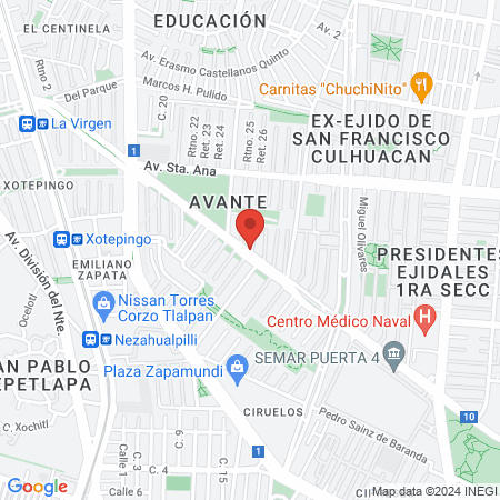 Élite Vidal Sucursal Coyoacan map