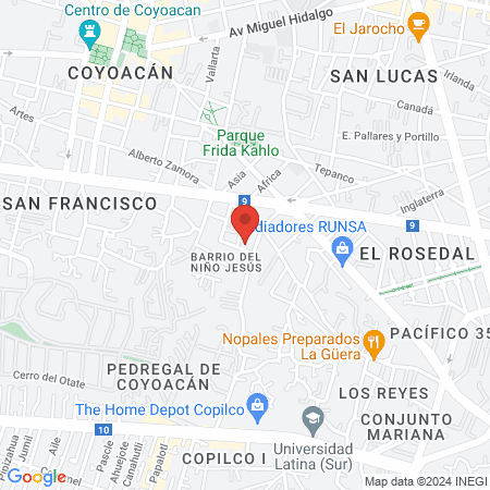 Divinity luxury Studio Coyoacan map