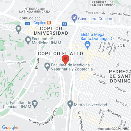 Dentista Copilco/ Coyoacan / Taxqueña 24 hrs Leonardo Monroy map