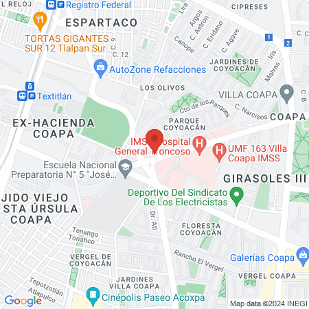 Bellezza Spa Coapa map