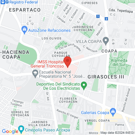 IMSS Hospital General Troncoso map