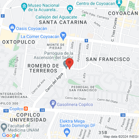 Dra. Sabina Segoviano Murillo, Internista map