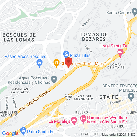 Cruz Roja Mexicana Lilas map