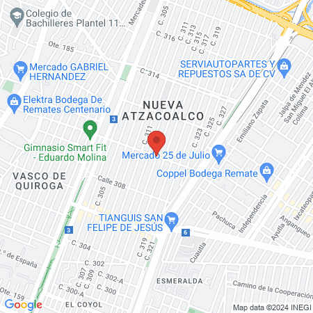 Gimnasio mixto New Gym map