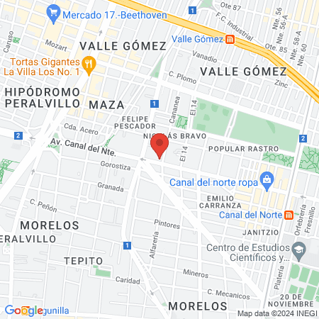 Alfareria y Canal del Norte map