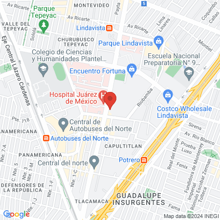 Imss Hospital Unidad De Medicina Fisica Region Norte map