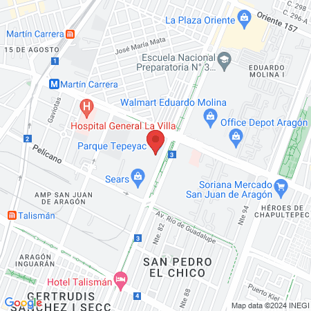 BodyBrite Parque Tepeyac map