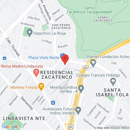 Gimnasio C+ Lindavista map