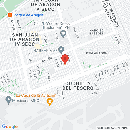 Consultorio dental Aragón map