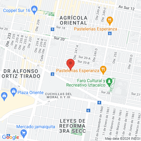Hospital Punto Oriente map