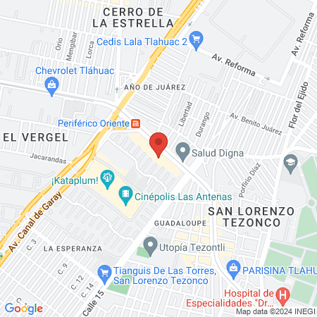 Clinica de especialidades para la mujer. map