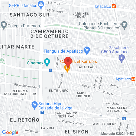 Estética Vodevil's map