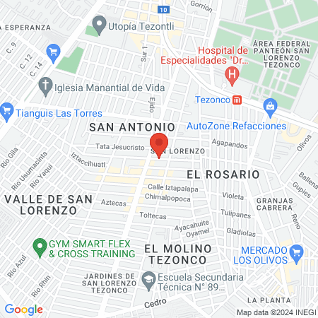 Dr. Tokunaga Medina Zeferino Dentista Ciudad de México map
