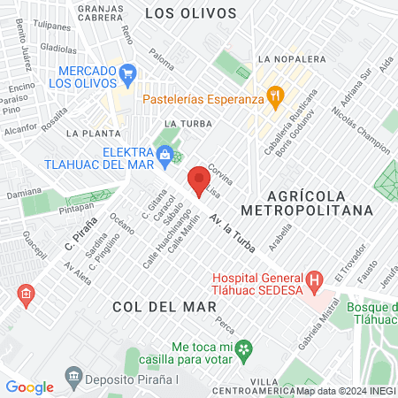 Centro podologico col. Del mar map