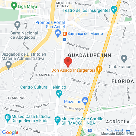 Insurgentes salon map