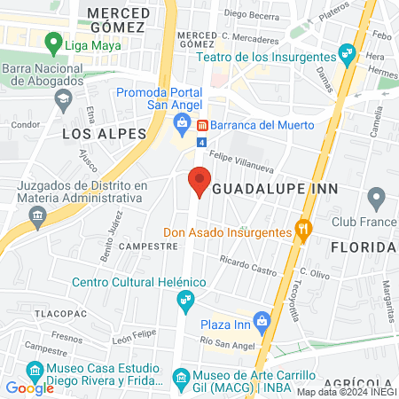 Juan Pablo Martinez Vazquez Dentista Álvaro Obregón map