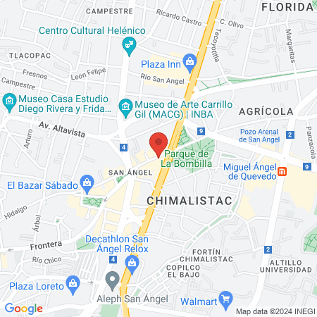 Plenna San Ángel map