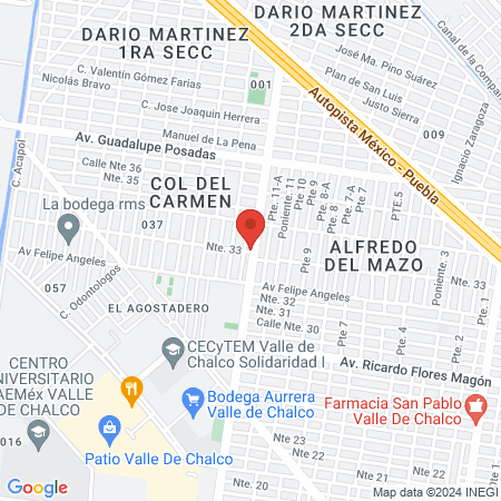 Clinica SF, Partos, Analisis valle de chalco map