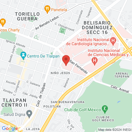 Hospital Psiquiátrico Fray Bernardino Álvarez map