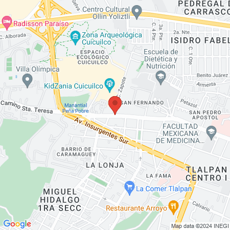 DRA. MIGDANIA MARTINEZ MADRIGAL map