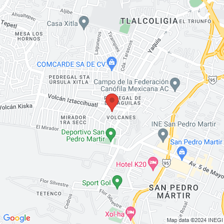 Podología integral, volcanes Tlalpan map