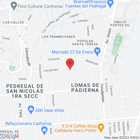 Dr Francisco Isai Arciniega. Consultorio Dental AB Padierna Ortodoncia Gnatologica y Ortopedia Maxilofacial. map