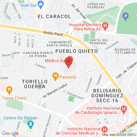 Dra. Tania Marcela Aguado Vázquez map