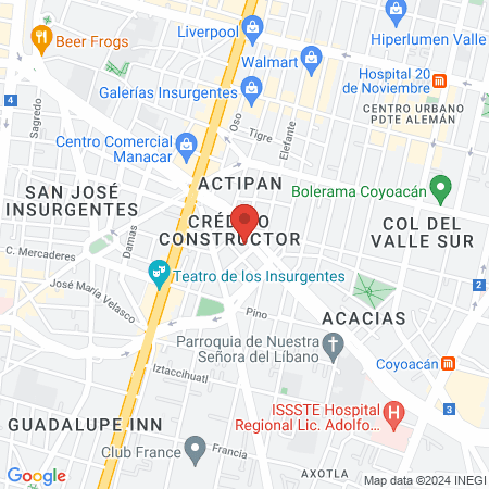 Dra. Aurea Berenice Alva Gutierrez, Psiquiatra map