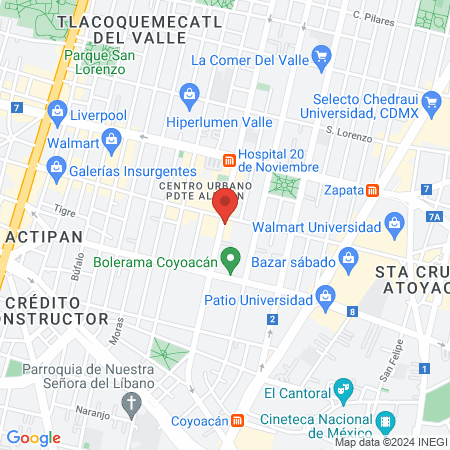 EVA SPA del Valle map