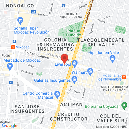 Íntima depilación Insurgentes Mixcoac map