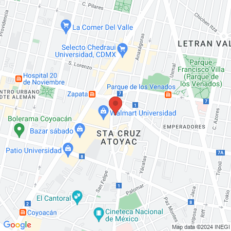 Clinica de diagnostico y Atención Oncologica del Valle. map