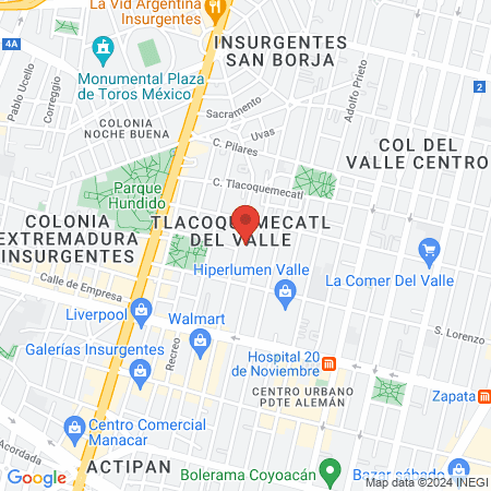 Body Green - Del Valle map