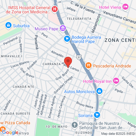 Fisiocare Monclova map